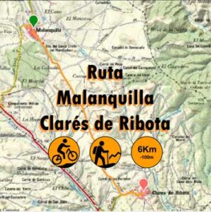mapa ruta malanquilla clarés de ribota